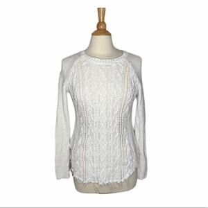 Ruby Moon Distressesd White Sweater BT2